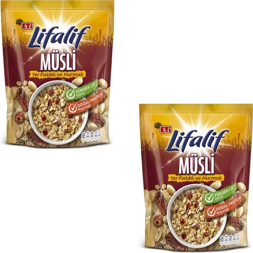 Eti Lifalif Yer Fıstıklı ve Hurmalı Müsli 350 g x 2 Adet - 2