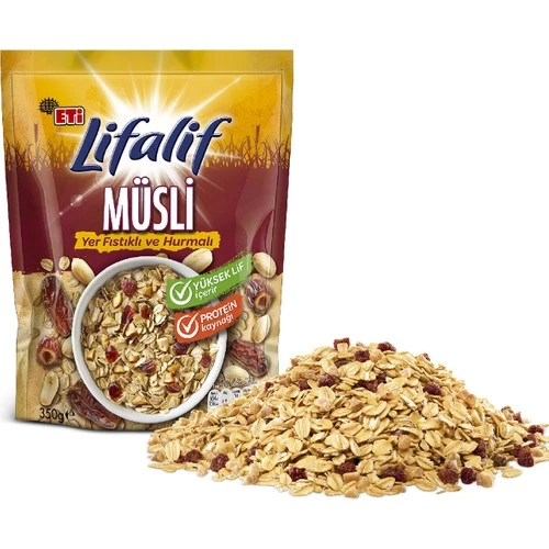 Eti Lifalif Yer Fıstıklı ve Hurmalı Müsli 350 g x 2 Adet - 3