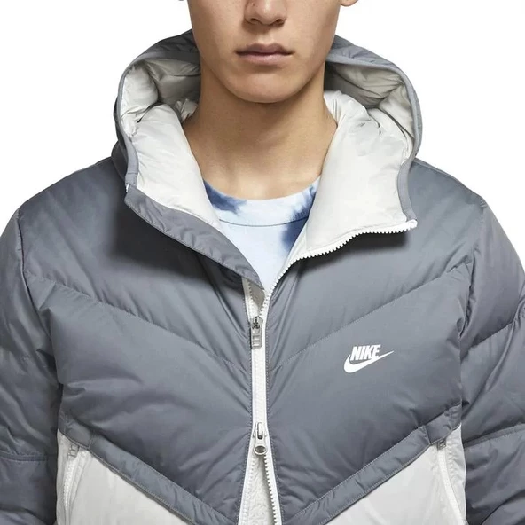 Nike M Nsw Sf Windrunner Erkek Gri Günlük Stil Mont - 4