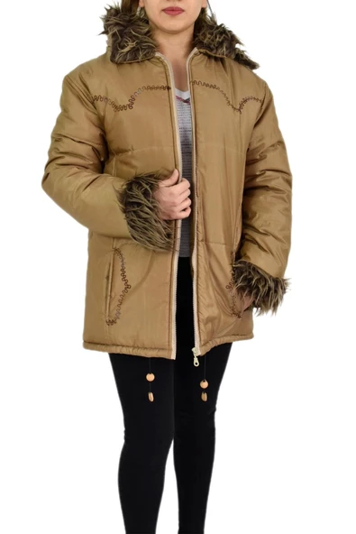 Kadın Spor Kürklü Mont UZ-KO-1453 - Resim 2