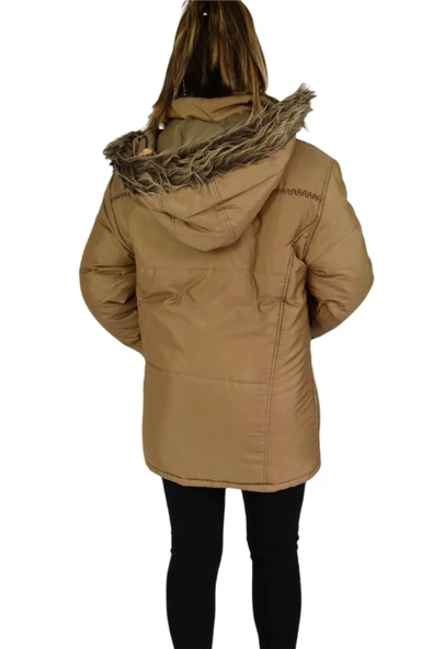 Kadın Spor Kürklü Mont UZ-KO-1453 - Resim 11