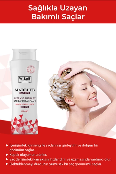 W Lab Madeleb Intense Therapy Keratin Şampuan 300 ML - 3