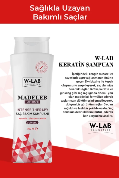 W Lab Madeleb Intense Therapy Keratin Şampuan 300 ML - 2