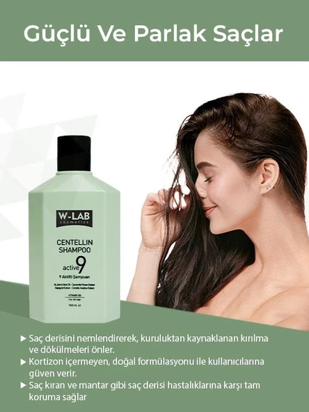 W-Lab Centellin 9 Aktifli Şampuan 250 ML - 3