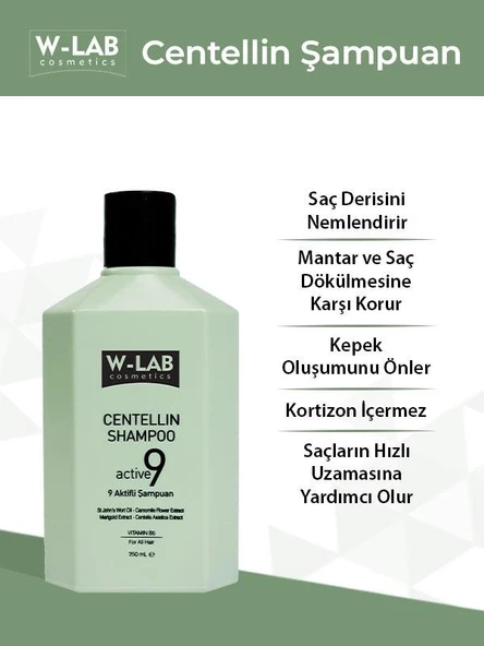 W-Lab Centellin 9 Aktifli Şampuan 250 ML