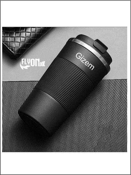 Kişiye Özel Çift Katmanlı Paslanmaz Çelik 500 Ml Kupa Araç Kahve Çay Termos Bardak -1549 - 2