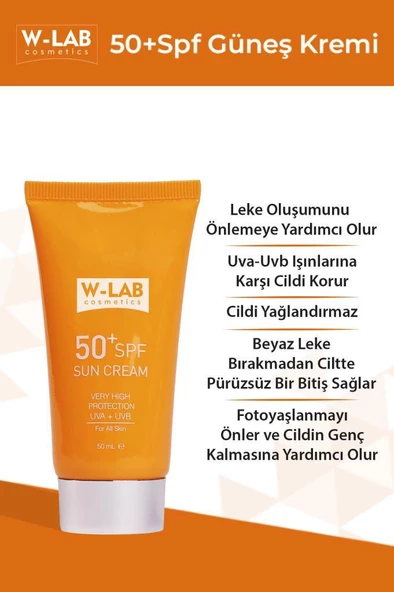 W-Lab Sun Cream SPF50+ Güneş Koruyucu 50 ML