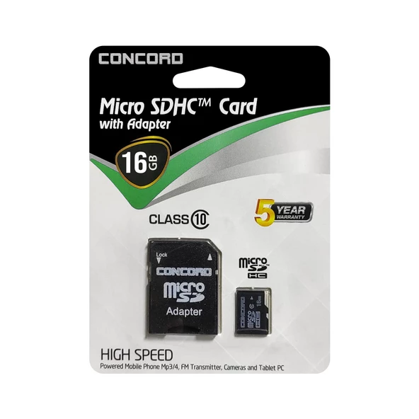 Hafıza Kartı 16Gb Micro Sd Class10 Concord C-M16