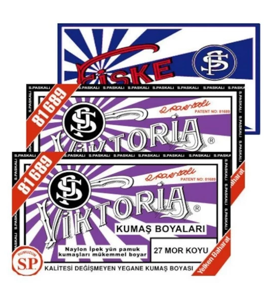 Viktoria Kumaş Boyası Koyu Mor 2pk+fiske Sabitleme 1pk ürün görseli 1