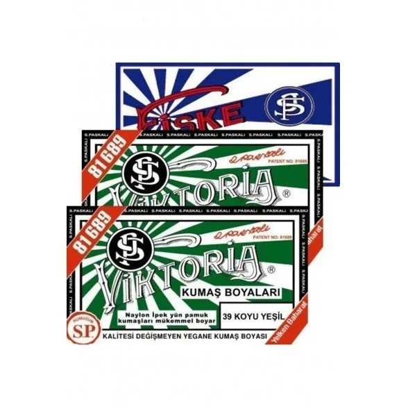 Viktoria Kumaş Boyası Koyu Yeşil 2pk + Fiske Sabitleme 1pk ürün görseli 1