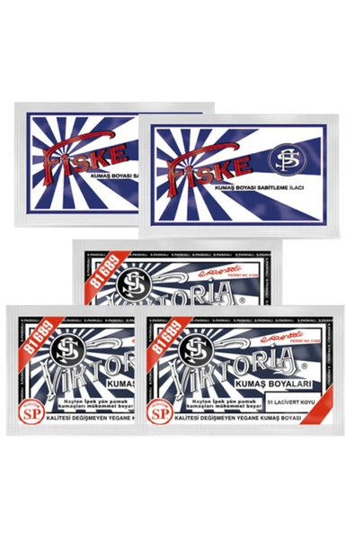 Koyu Lacivert Viktoria Kumaş Boyası Kot Boyası - 2ad Fiske Sabitleyici-3ad 51 ürün görseli 1