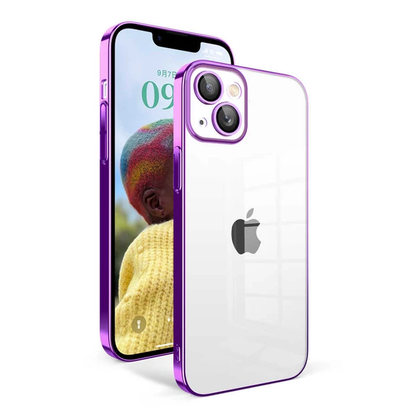 Vendas iPhone 14 Uyumlu ( iPhone 14 ) Veve Serisi Parlak Renkli Kenarlı Elektroplated Magic Silikon Kılıf - 4