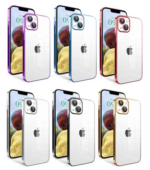 Vendas iPhone 14 Uyumlu ( iPhone 14 ) Veve Serisi Parlak Renkli Kenarlı Elektroplated Magic Silikon Kılıf - 8