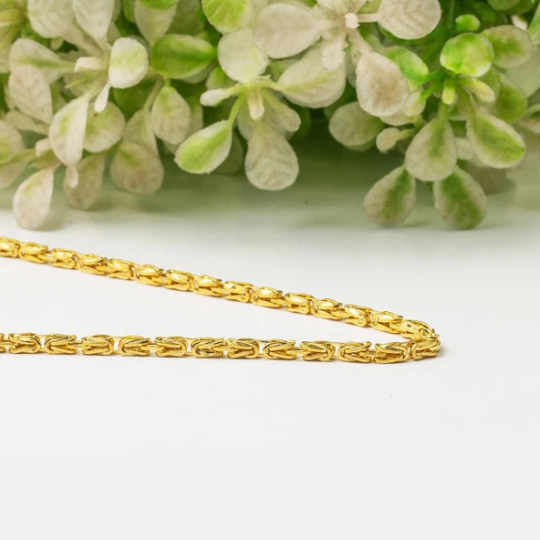 14 Ayar Altın 3 mm. Kral Zincir 60 cm - 3
