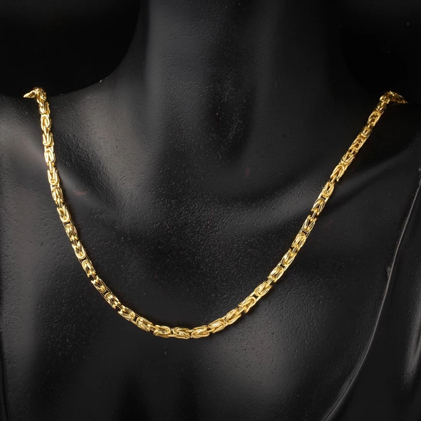 14 Ayar Altın 3 mm. Kral Zincir 60 cm - 4
