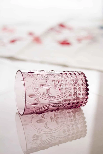 Akrilik Mürdüm Tekli Kısa Bardak & Su Meşrubat Kahve Yanı Bardağı 400 ml ( Cam Değildir ) - 2