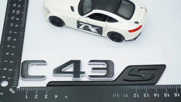DK Tuning C 43S Bagaj Gri Siyah ABS Yazı Logo Benz İle Uyumlu - 2