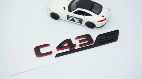 DK Tuning C 43S Bagaj Kırmızı Siyah ABS Yazı Logo Benz İle Uyumlu - Resim 3