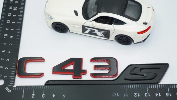 DK Tuning C 43S Bagaj Kırmızı Siyah ABS Yazı Logo Benz İle Uyumlu - Resim 2