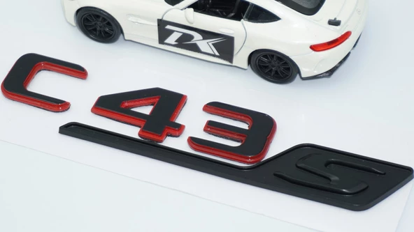 DK Tuning C 43S Bagaj Kırmızı Siyah ABS Yazı Logo Benz İle Uyumlu - Resim 4