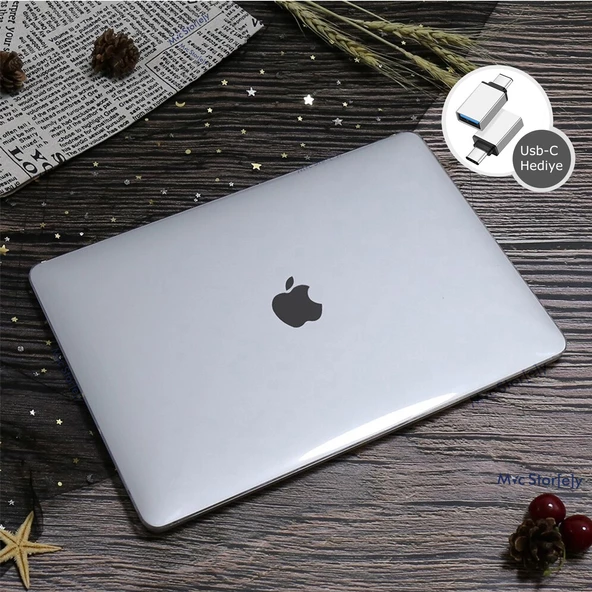 Macbook Air Kılıf 13.6 inç M2-M3-M4 Kristal Parlak (13.6” Air) A2681 A3113 A3240 ile Uyumlu - 10