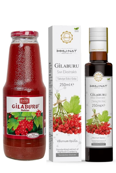 İmmunat Gilaburu Ekstrakt 250 ML + Kayseri Pazarı Gilaburu Suyu Şekersiz 1 L