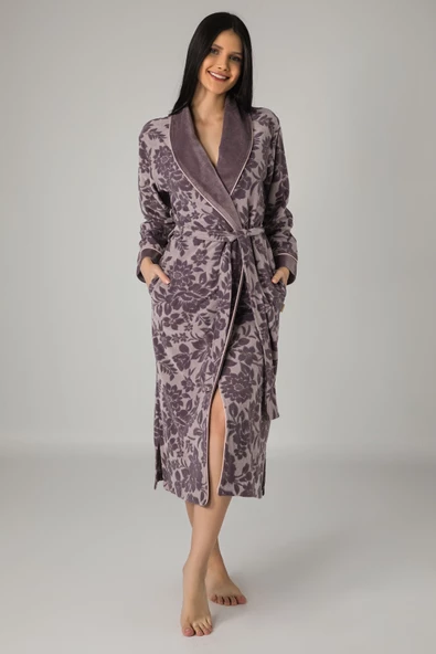 İpliği Boyalı Bambu Cotton Bayan Sabahlık - 2
