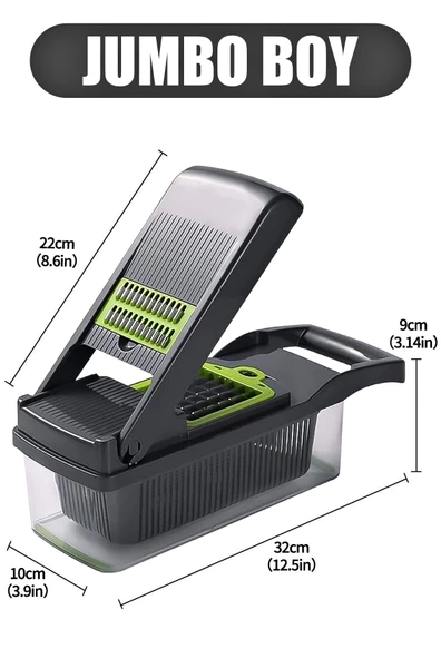 Vegetable Chopper Küp Rende Hazneli Sebze Doğrayıcı Dicer Dilimleyici Kesici Fonksiyonel Mutfak Set - 8