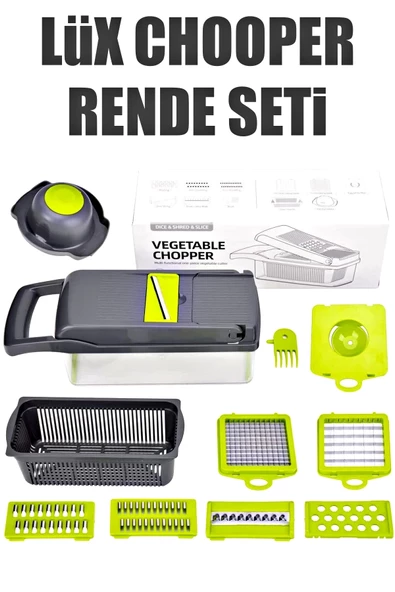 Vegetable Chopper Küp Rende Hazneli Sebze Doğrayıcı Dicer Dilimleyici Kesici Fonksiyonel Mutfak Set - 7