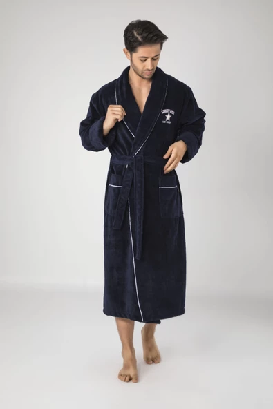 Erkek Gri Bornoz - Resim 5