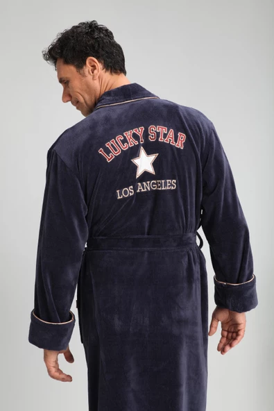 Erkek Gri Bornoz - Resim 4