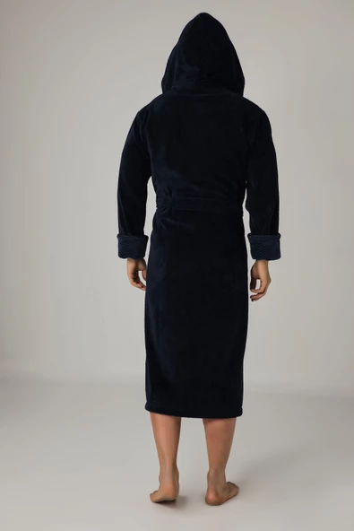 Nuşa Yaka Pitikare Bambo Cotton Erkek Bornozu - 2