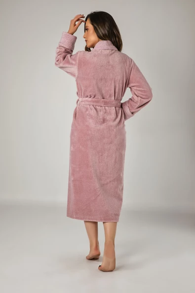 Mor Yaka Pitikare Bambo Cotton Bayan Bornozu - 4