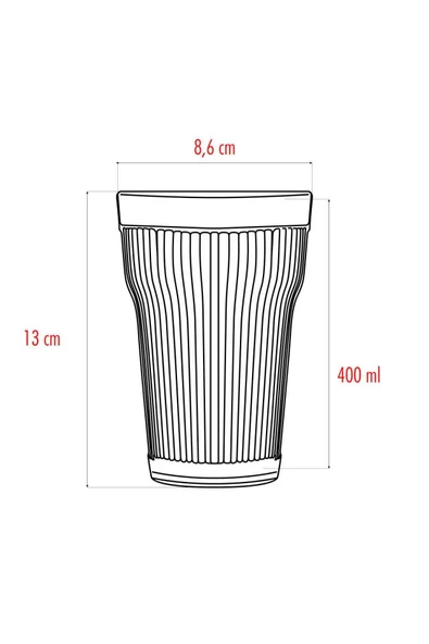 Akrilik Şeffaf Tekli Uzun Bardak & Su Meşrubat Bardağı 400 ml ( Cam Değildir ) - 4