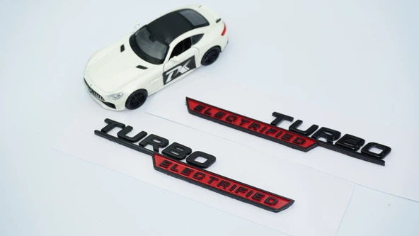 DK Tuning Benz Turbo Electrified Çamurluk Yanı Kırmızı Logo Amblem - 3