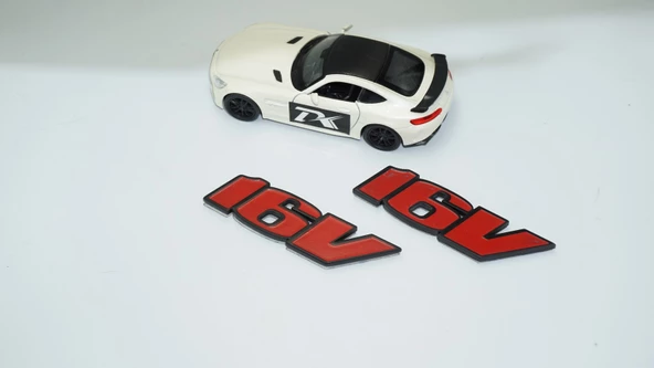 DK Tuning 16V Siyah Kırmızı ABS 3M 3D Çamurluk Yazı Logo Seti - 3