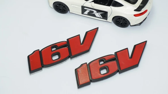 DK Tuning 16V Siyah Kırmızı ABS 3M 3D Çamurluk Yazı Logo Seti - 4