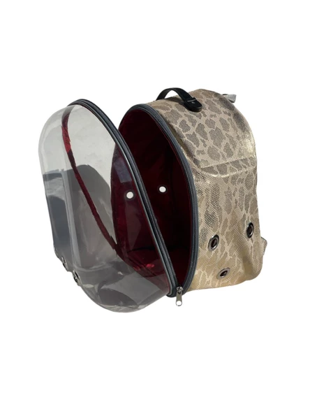 Glipet Snake Şeffaf Astronot Kedi Köpek Taşıma Çantası 42x22x33 Cm Sarı - 5