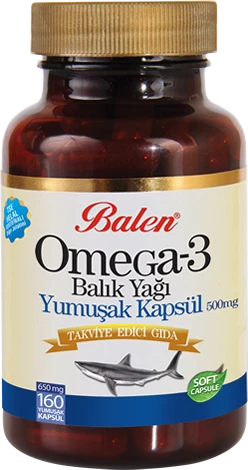Balen Omega 3 Balık Yağı Yumuşak Kapsül 650 mg* 160