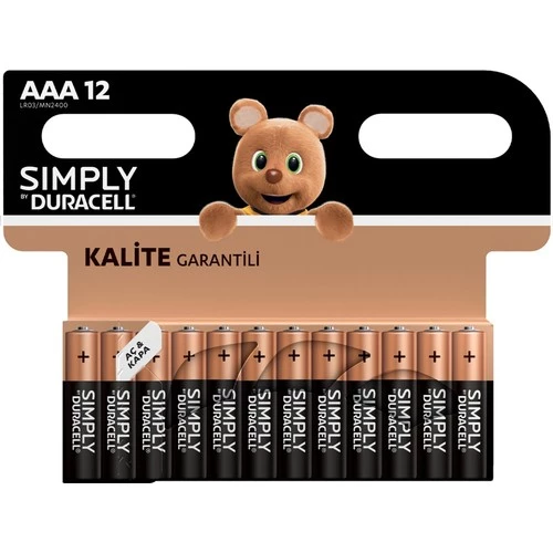 Duracell Simply Alkalin AAA İnce Pil 12 li ürün görseli