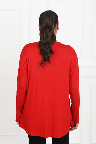 Kadın Düğme Detaylı Büyük Beden Bluz 1376-23 - 10