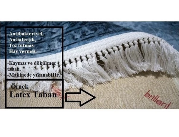 Brillant İpek Latex Kaymaz Taban Çocuk Halısı-BIRD HJ11715.801-(130x190) - 2