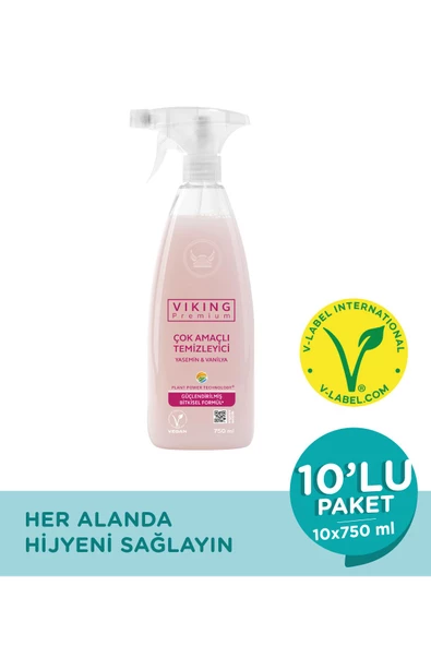 Viking Premium Çok Amaçlı Yasemin & Vanilya 750 Ml x 10 Adet - 2