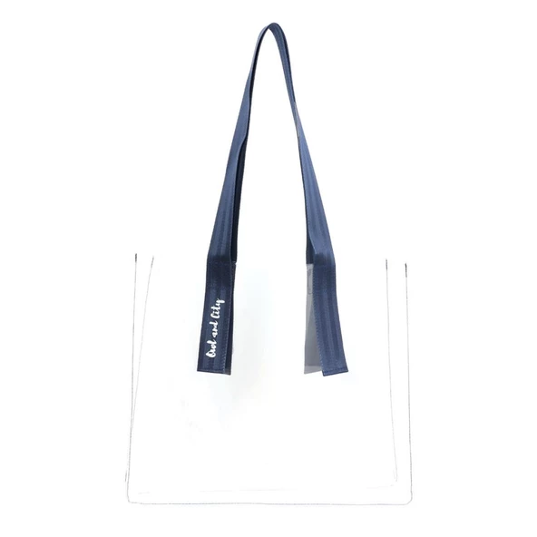 Biggdesign Owl And City Şeffaf Alışveriş ve plaj çantası - 4