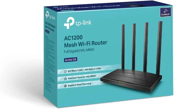 TP-Link Archer C6, AC1200 Mbps Kablosuz MU-MIMO Wi-Fi Router - Resim 6