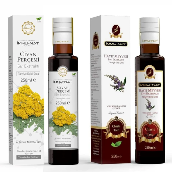 İmmunat Civan Perçemi Ekstraktı 250 ml - İmmunat Hayıt Meyvesi Sıvı Ekstraktı 250 ml Set ürün görseli