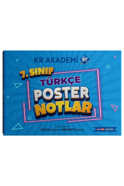 7. Sınıf Türkçe Poster Notlar Kr Akademi Yayınları