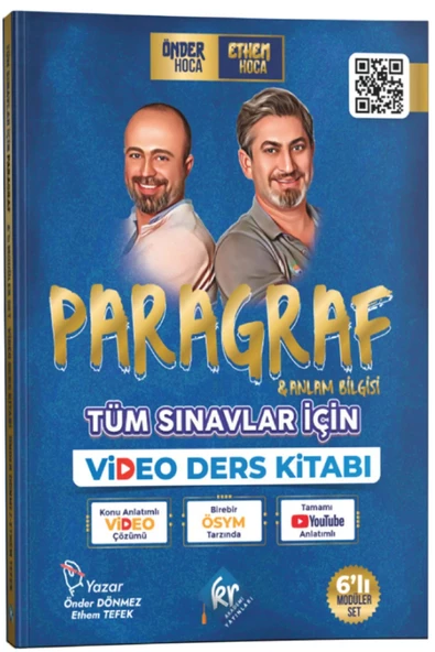 Önder Hoca & Ethem Hoca Tüm Sınavlar Için Paragraf ve Anlam Bilgisi Video Ders Kitabı KR Akademi Yayınları