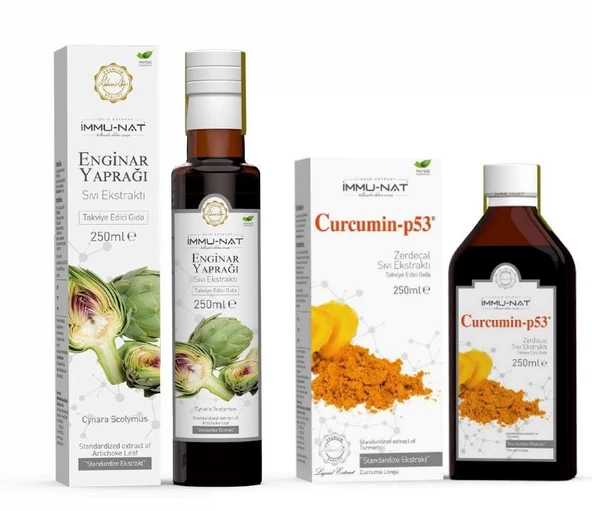 İmmunat Zerdeçal Ekstraktı Curcumin P53 250 ml + İmmunat Enginar Yaprağı Ekstraktı 250 ml