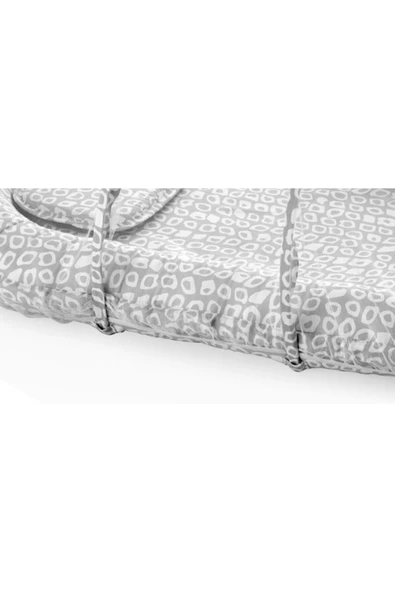 Babyjem Cibinlikli Uyku Pedi Kare Desen - Gri - 2